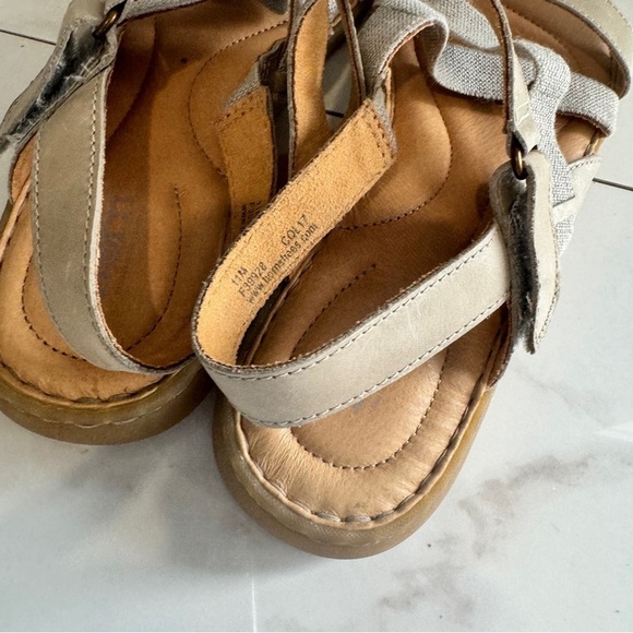 Born Gray Leather Blur Strappy Sandals Comfort Summer - Picture 4 of 6